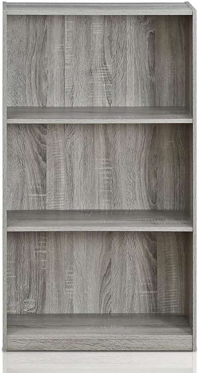 Furinno BASIC Book Shelf, 3-Tier Bookshelf with Open Shelves, Standing Bookcase, 9.3" x 21.8" x 39.5", for Organization and Storage, for Living Room, Bedroom, Home Office, French Oak - Image 6