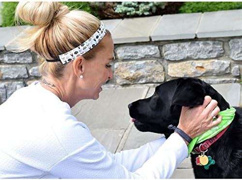 Sweaty Bands Womens Girls Headband - Non-Slip Velvet-Lined Sports Hairband - Dog Days - Image 3
