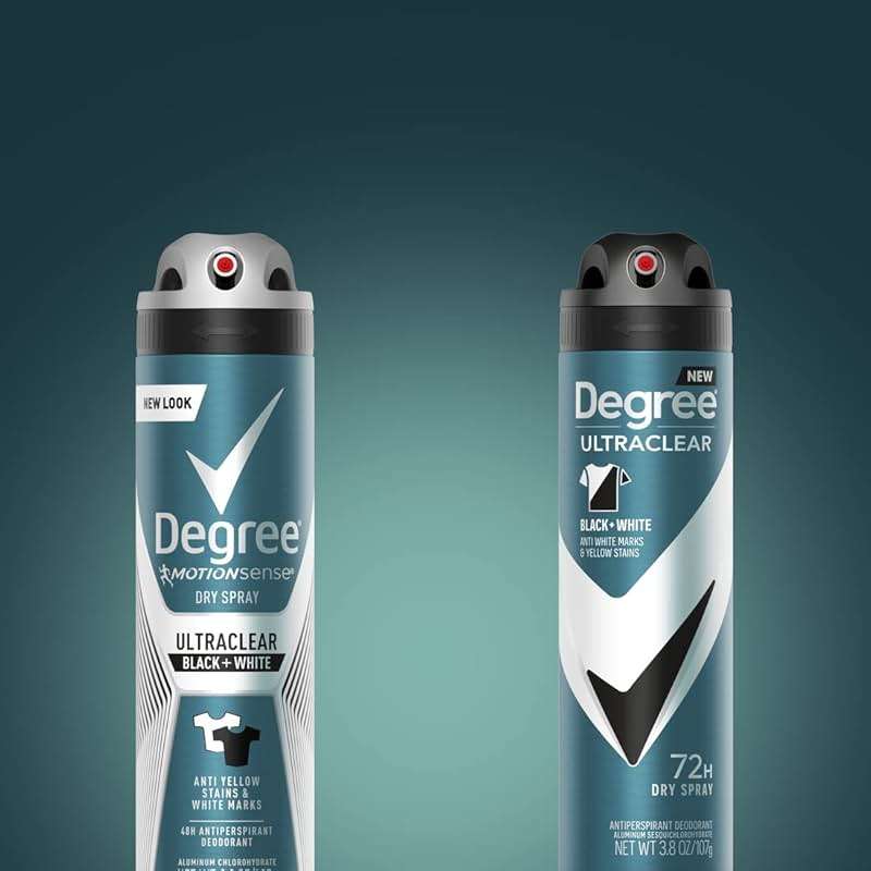 Degree Men Antiperspirant Deodorant Dry Spray Black + White Protects from Deodorant Stains Antiperspirant for Men with MotionSense Technology, 3.8 Ounce (Pack of 3) - Image 9