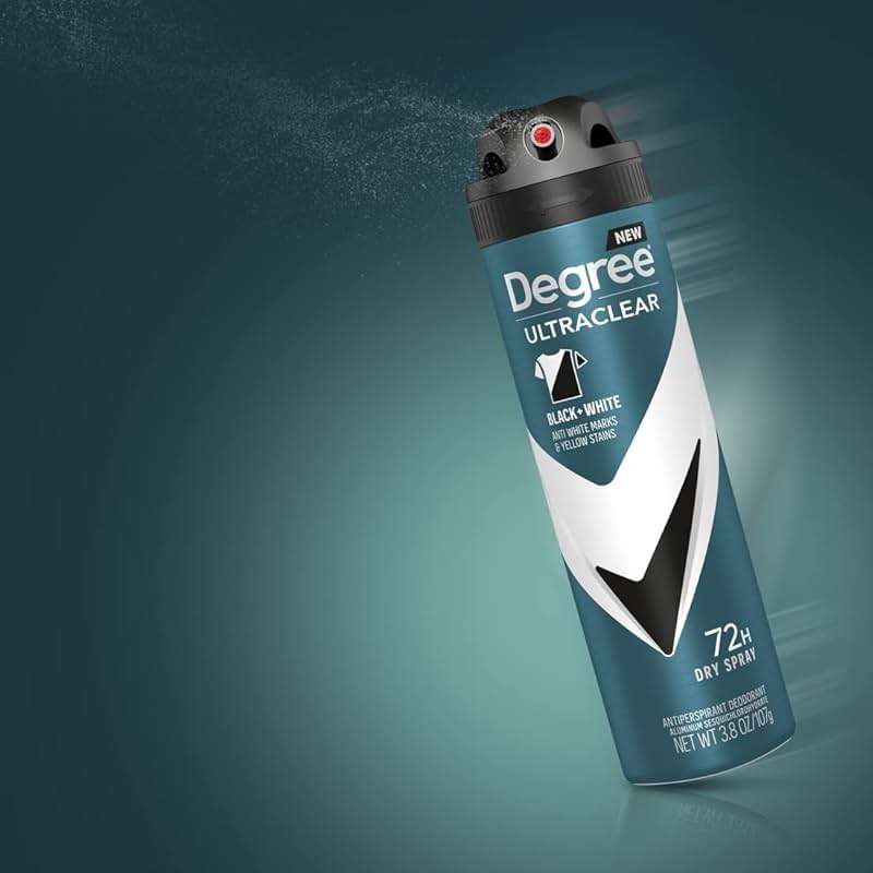 Degree Men Antiperspirant Deodorant Dry Spray Black + White Protects from Deodorant Stains Antiperspirant for Men with MotionSense Technology, 3.8 Ounce (Pack of 3) - Image 10