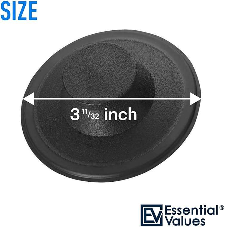 Essential Values Kitchen Sink Stopper - Drain Stopper Kitchen Sink Plug - Black Plastic Cover Cap Compatible with Kohler Insinkerator Waste King & Others - Image 2