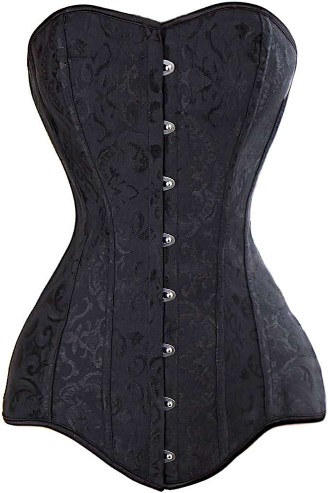 KIWI RATA Women's Hourglass Longline Overbust Corset Steel Boned Long Torso Waist Training Bustier - Image 1
