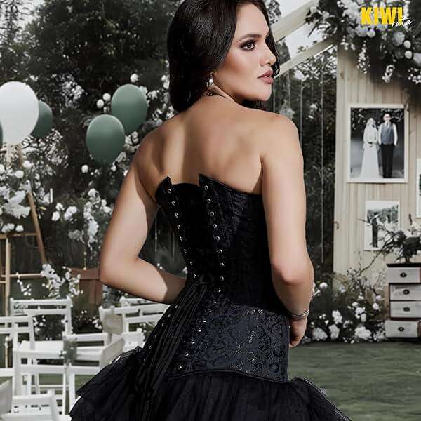 KIWI RATA Women's Hourglass Longline Overbust Corset Steel Boned Long Torso Waist Training Bustier - Image 3