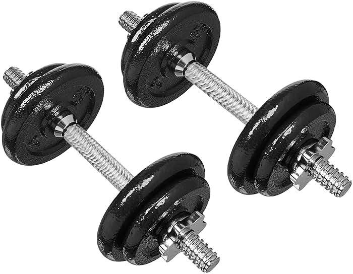 Amazon Basics Adjustable Dumbbell Hand Weight Set with Storage Case, Portable, Secure, 38 Pounds, Black - Image 1
