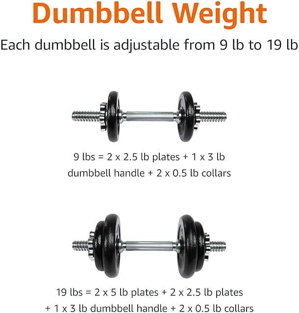 Amazon Basics Adjustable Dumbbell Hand Weight Set with Storage Case, Portable, Secure, 38 Pounds, Black - Image 2