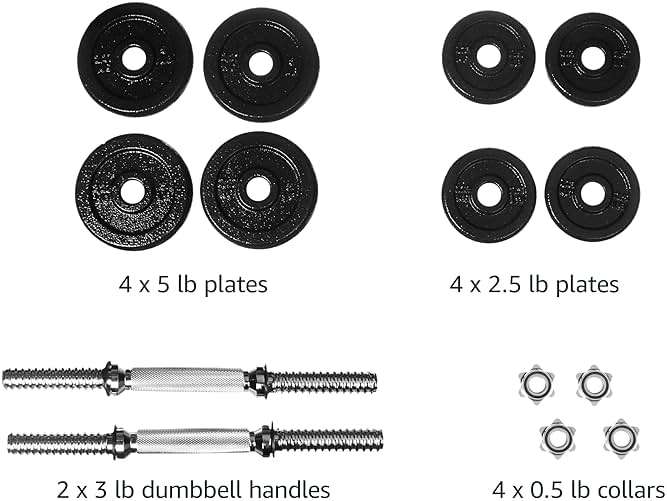 Amazon Basics Adjustable Dumbbell Hand Weight Set with Storage Case, Portable, Secure, 38 Pounds, Black - Image 3