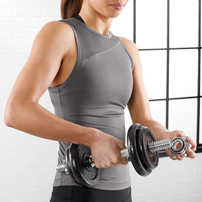 Amazon Basics Adjustable Dumbbell Hand Weight Set with Storage Case, Portable, Secure, 38 Pounds, Black - Image 7