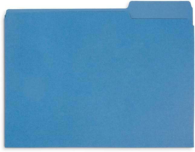 File Folder, 1/3 Cut Tab, Letter Size, Blue, Great for Organizing and Easy File Storage, 100 Per Box - Image 3