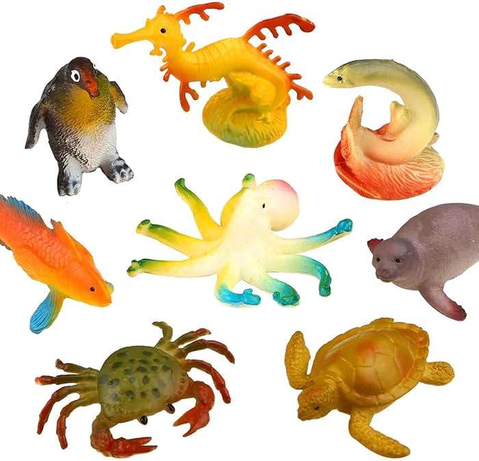 Funcorn Toys Ocean Sea Animal, 52 Pack Assorted Mini Vinyl Plastic Animal Toy Set, Realistic Under The Sea Life Figure Bath Toy for Child Educational Party Cake Cupcake Topper,Valentines Day Gift - Image 5