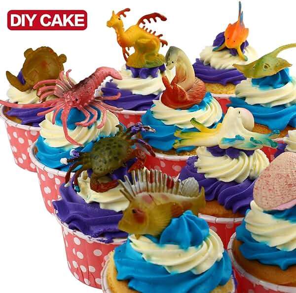 Funcorn Toys Ocean Sea Animal, 52 Pack Assorted Mini Vinyl Plastic Animal Toy Set, Realistic Under The Sea Life Figure Bath Toy for Child Educational Party Cake Cupcake Topper,Valentines Day Gift - Image 6