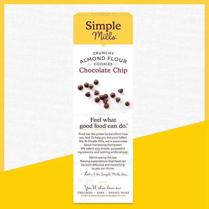 Simple Mills Almond Flour Chocolate Chip Cookies, Gluten Free and Delicious Crunchy Cookies, Organic Coconut Oil, Good for Snacks (Packaging May Vary) - Image 5