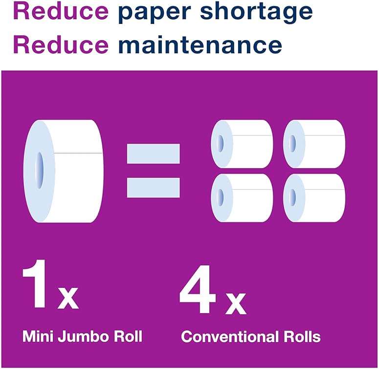 Tork Mini Jumbo Toilet Paper Roll White T2, Advanced, 1-Ply, 12 x 1200', 12013903 - Image 5