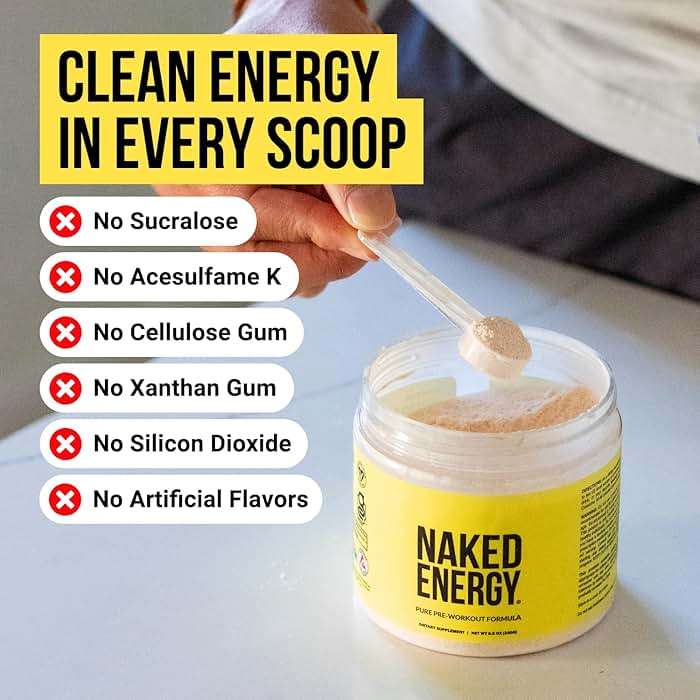 NAKED Energy - Pure Pre Workout Powder for Men and Women, NSF Certified, Vegan, Unflavored, Healthy Pre Workout - No Added Sweeteners, Colors Or Flavors - 50 Servings - Image 2