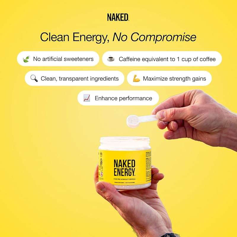 NAKED Energy - Pure Pre Workout Powder for Men and Women, NSF Certified, Vegan, Unflavored, Healthy Pre Workout - No Added Sweeteners, Colors Or Flavors - 50 Servings - Image 4