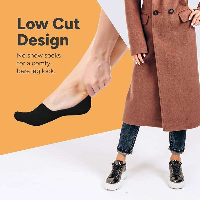 Eedor No Show Socks Womens Invisible Liner, Non Slip & Low Cut, Casual & Formal Wear, Soft & Stretchable - Image 2