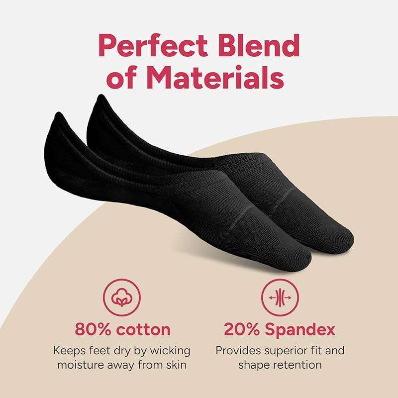 Eedor No Show Socks Womens Invisible Liner, Non Slip & Low Cut, Casual & Formal Wear, Soft & Stretchable - Image 3
