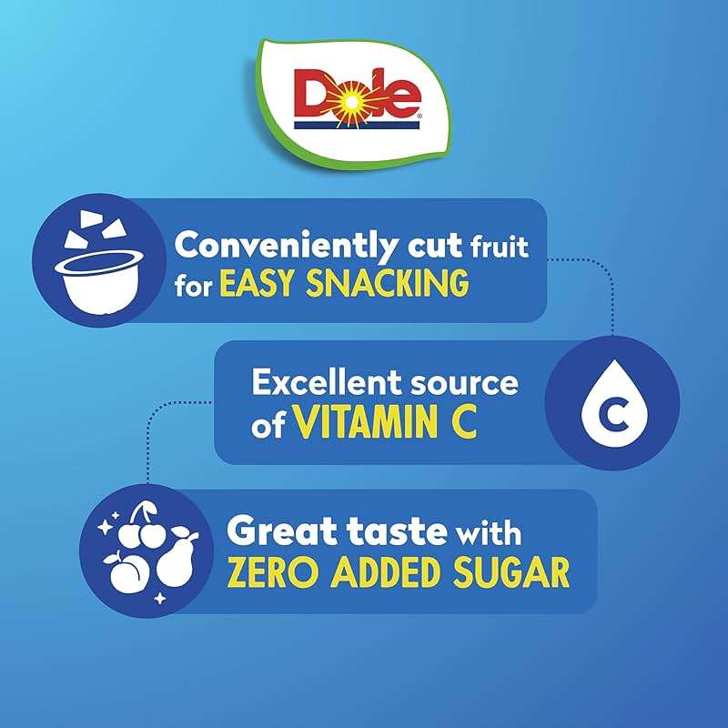 Dole Diced Peaches, Mandarin Oranges, and Cherry Mixed Fruit with No Sugar Added Variety Pack - Dole Fruit Bowls Snacks - 4 oz Bowls - 12 Pack - Image 3