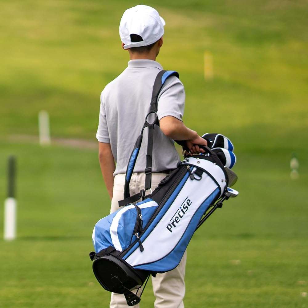 Precise X7 Kids Golf Clubs Set – Boys’ & Girls’ Junior Golf Set with Lightweight Graphite Shafts, Hybrid, Putter & Stand Bag - Image 7