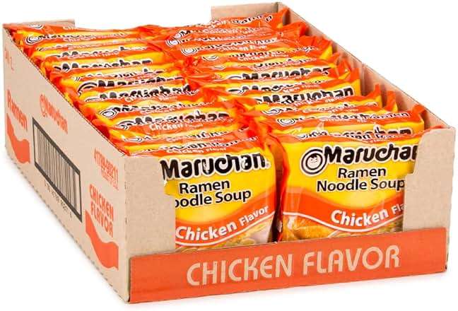 Maruchan Ramen Noodle Soup, Chicken Flavor – Japanese-Style Instant Noodles, Quick & Easy Meal for Kids, Students & Busy Families – 3 Oz. (24 Pack) - Image 1