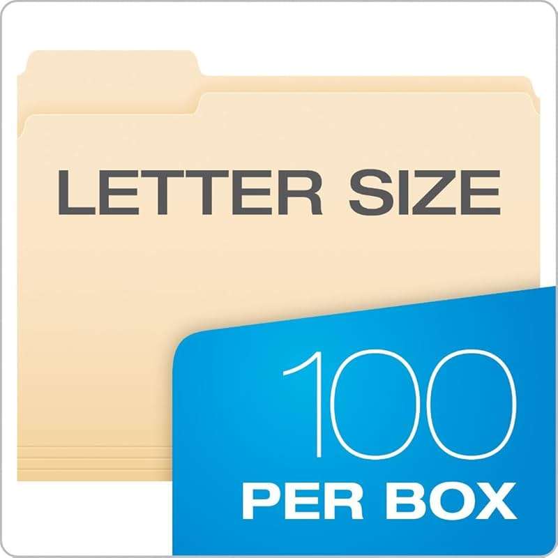 Pendaflex File Folders, 100 Pack, Durable Manila Folders, Letter Size (8.5" x 11"), 3 Top Tabs for Easy Labeling, Everyday Filing Essential for Offices, Classrooms & Home Document Organization - Image 3