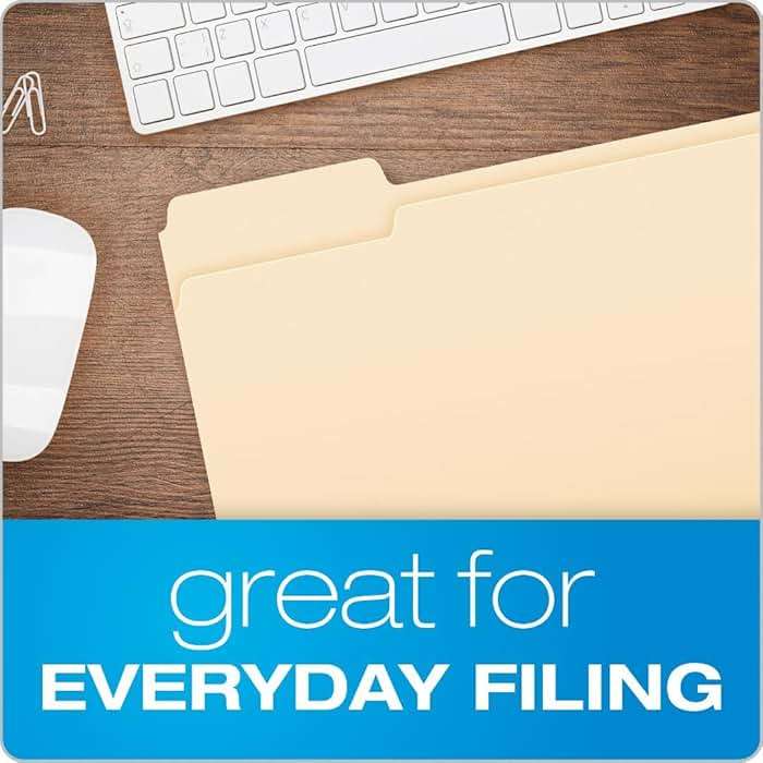 Pendaflex File Folders, 100 Pack, Durable Manila Folders, Letter Size (8.5" x 11"), 3 Top Tabs for Easy Labeling, Everyday Filing Essential for Offices, Classrooms & Home Document Organization - Image 6