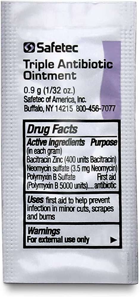 Safetec Triple Antibiotic Ointment.9 g. Pouch (Bulk Package - 2000 Count) - Image 1
