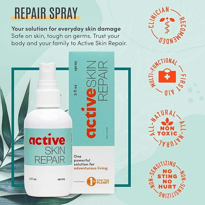 Active Skin Repair First Aid Healing Skin Spray - Natural & Non-Toxic with Hypochlorus Acid for Minor Cuts, Wounds, Scrapes, Rashes, Sunburns, & More, 3 oz - Image 2