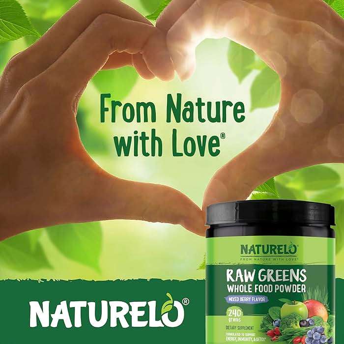 NATURELO Raw Greens Superfood Powder 240 Grams, Mixed Berry - Supports Energy, Immunity and Detox - Includes Spirulina, Wheat Grass and Organic Greens for Whole Food Nutrition - Image 6