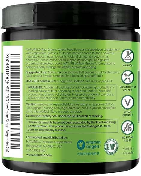 NATURELO Raw Greens Superfood Powder 240 Grams, Mixed Berry - Supports Energy, Immunity and Detox - Includes Spirulina, Wheat Grass and Organic Greens for Whole Food Nutrition - Image 7
