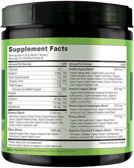 NATURELO Raw Greens Superfood Powder 240 Grams, Mixed Berry - Supports Energy, Immunity and Detox - Includes Spirulina, Wheat Grass and Organic Greens for Whole Food Nutrition - Image 8