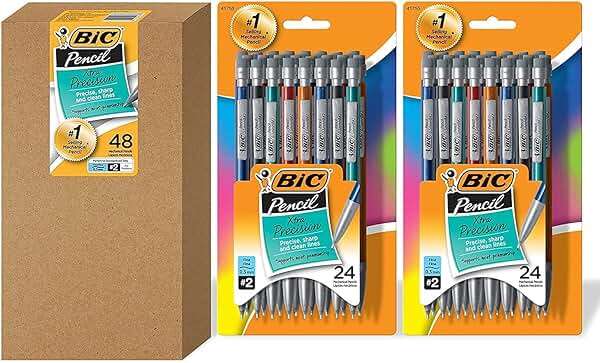 BIC Xtra-Precision Mechanical Pencil, Metallic Barrel, Fine Point (0.5mm), 48-Count - Image 1