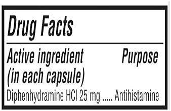 Diphenhydramine 25 mg Generic Benadryl Allergy Medicine and Antihistamine 100 Capsules per Bottle Pack of 3 - Image 3