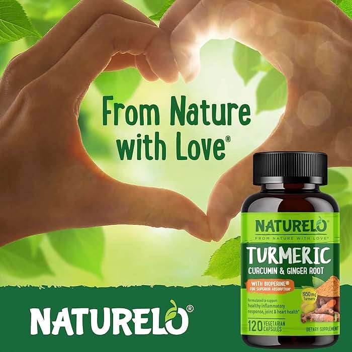 NATURELO Turmeric Curcumin - BioPerine for Better Absorption - Black Pepper, Ginger Root, Curcuminoids - Plant-Based Joint Discomfort Support - 120 Vegan Capsules - Image 6
