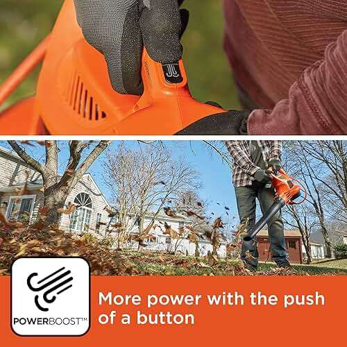 BLACK+DECKER Leaf Blower, Leaf Vacuum and Mulcher 3 in 1, Backpack Blowers for Lawn Care,250 mph Airflow, 400 cfm Delivery Power, Reusable Bag Included, Corded (BEBL7000) - Image 7