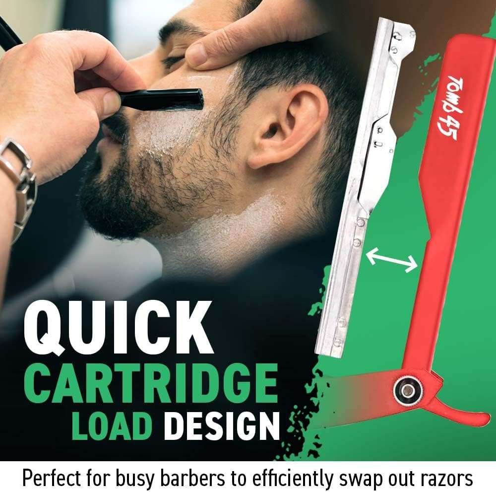 Tomb45 Triple Cartridge Razor Holder | Disposable Razor Safety Handle For Barbers | 100% Metal Grip & 3 Adjustable Blade Exposure Options For Shaving | Men's Straight Edge Razors Manual Shaver - Image 4