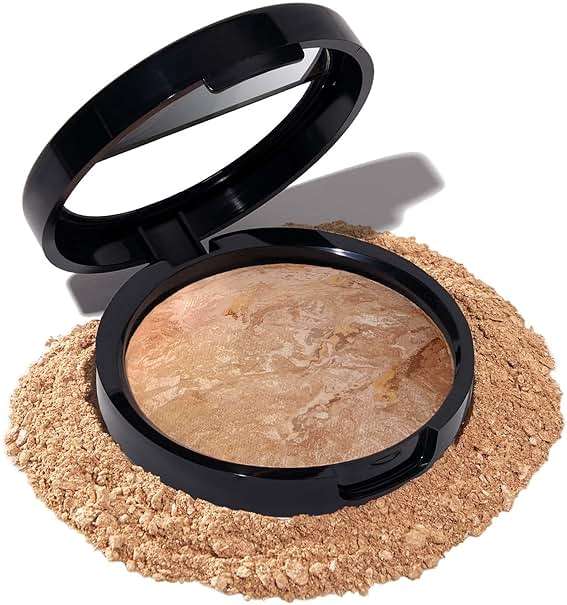 LAURA GELLER NEW YORK Award-Winning Baked Balance-n-Brighten Color Correcting Powder Foundation – Handmade in Italy – Buildable Coverage, Matte Finish – For Mature & Sensitive Skin – 04 Medium - Image 1