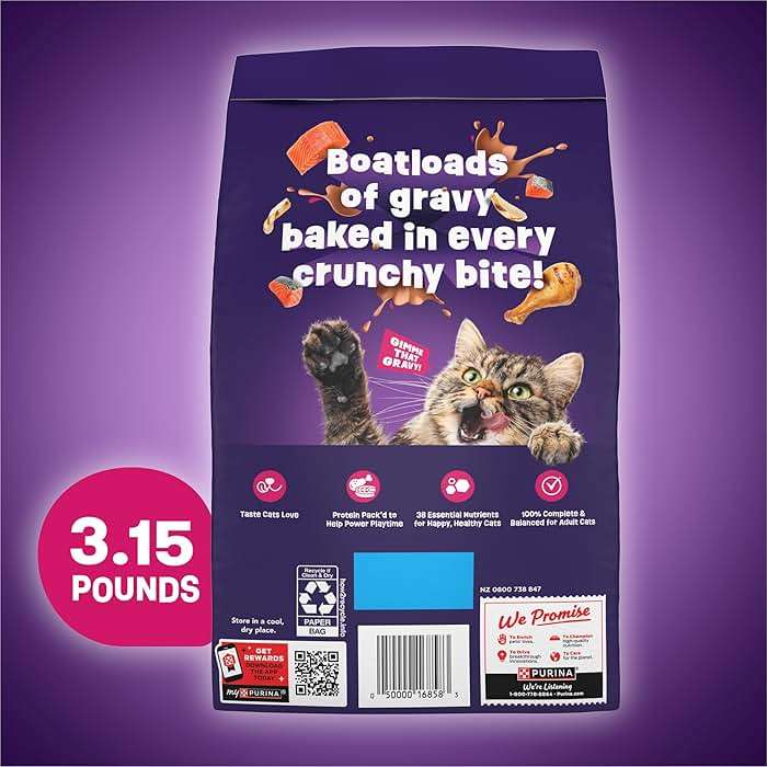 Purina Friskies Gravy Swirlers With Flavors of Chicken, Salmon and Gravy Dry Cat Food - 3.15 lb. Bag - Image 7
