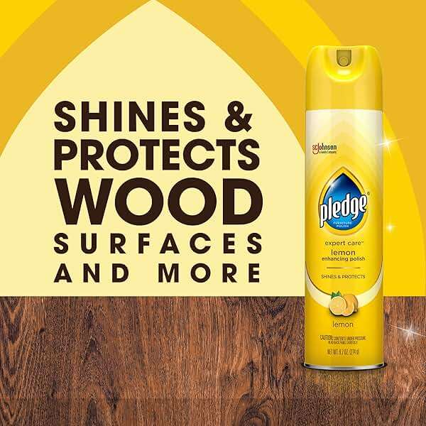 Pledge Enhancing Polish Spray, Wood Furniture & Stainless Steel Polish, Remove Dust and Fingerprints, Fast Shine and Protect, Prevent Scratches & Knicks - Lemon Scent, 9.7oz, Pack of 3 - Image 4