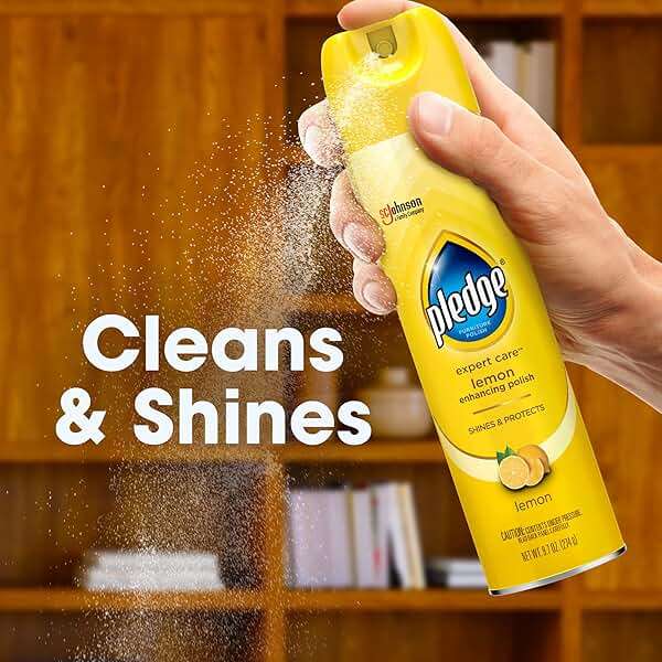 Pledge Enhancing Polish Spray, Wood Furniture & Stainless Steel Polish, Remove Dust and Fingerprints, Fast Shine and Protect, Prevent Scratches & Knicks - Lemon Scent, 9.7oz, Pack of 3 - Image 6