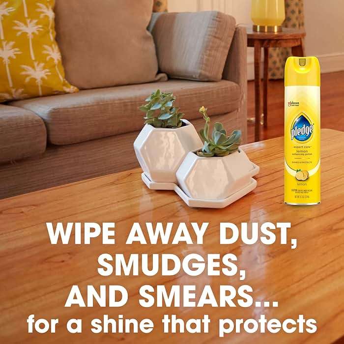 Pledge Enhancing Polish Spray, Wood Furniture & Stainless Steel Polish, Remove Dust and Fingerprints, Fast Shine and Protect, Prevent Scratches & Knicks - Lemon Scent, 9.7oz, Pack of 3 - Image 9