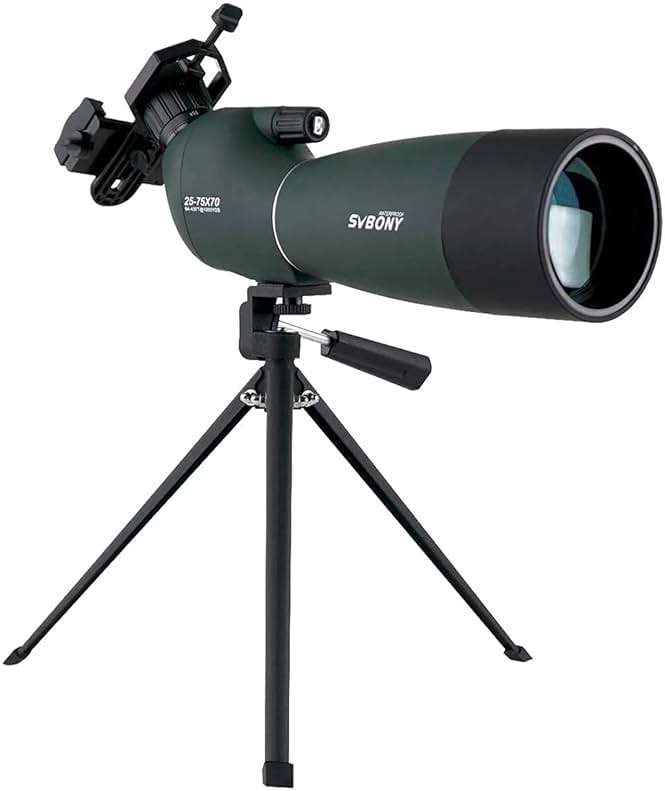 SVBONY SV28 Spotting Scopes with Tripod, Angled 25-75x70mm Spotter Scope with Phone Adapter, Waterproof Fogproof Spotting Scope for Bird Watching, Target Shooting, Wildlife Viewing - Image 1