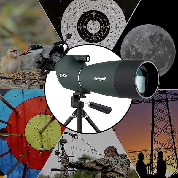 SVBONY SV28 Spotting Scopes with Tripod, Angled 25-75x70mm Spotter Scope with Phone Adapter, Waterproof Fogproof Spotting Scope for Bird Watching, Target Shooting, Wildlife Viewing - Image 5