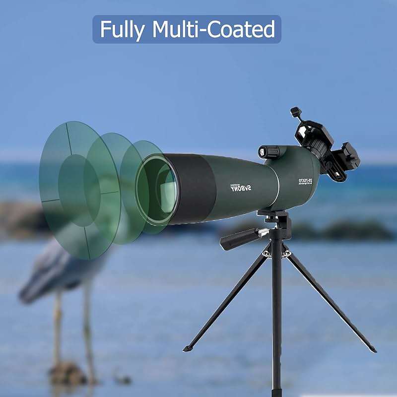 SVBONY SV28 Spotting Scopes with Tripod, Angled 25-75x70mm Spotter Scope with Phone Adapter, Waterproof Fogproof Spotting Scope for Bird Watching, Target Shooting, Wildlife Viewing - Image 7