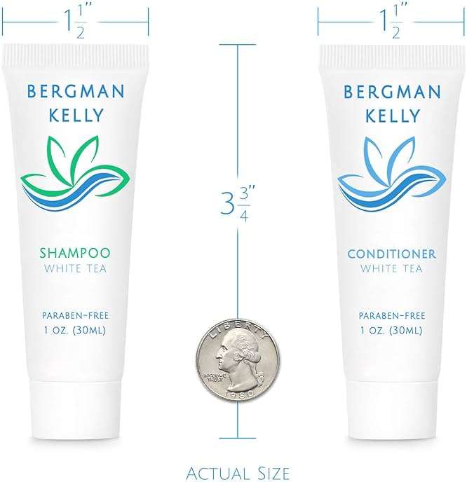 Bergman Kelly - Travel Shampoo and Conditioner Set - 1 fl oz, 100 Pieces, White Tea - Delight Your Guests with Revitalizing and Refreshing Hotel Toiletries and Guest Hospitality in Bulk - Image 3