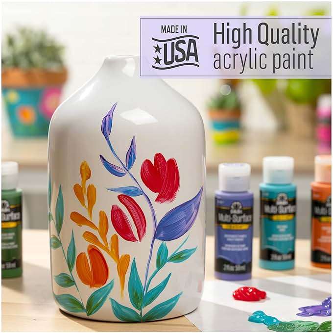 FolkArt Multi-Surface Metallic Paint in Assorted Colors (2 oz), Metallic Nickel - Image 3