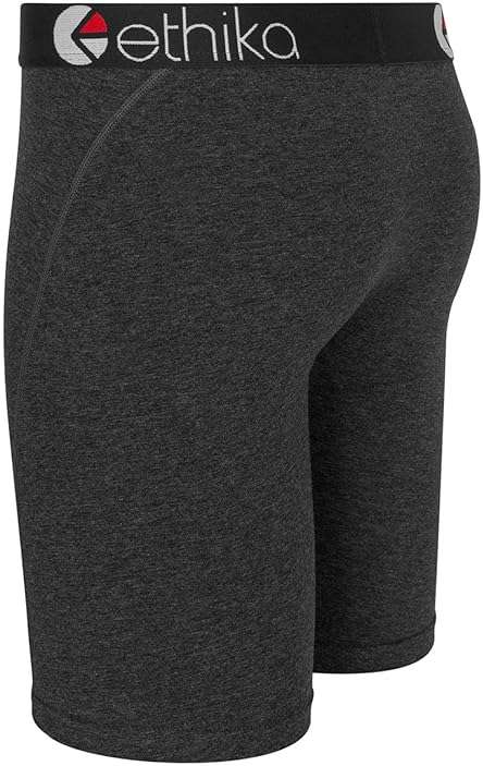 Ethika Boy's Staple Boxer Brief, 4-Way Stretch with Signature Waistband for All-Day Comfort - Dark Heather - Image 2