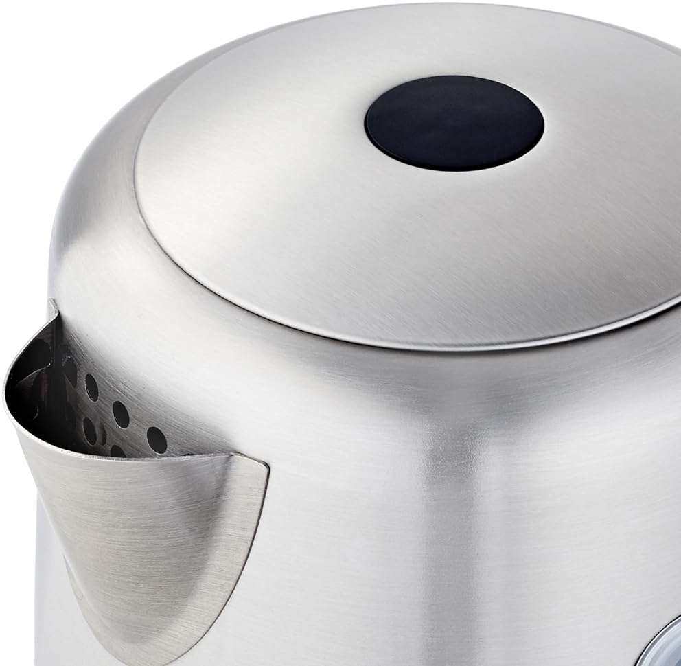 Amazon Basics Electric Stainless Steel Kettle for Tea and Coffee, BPA-Free, Fast Boiling, Auto Shut-Off, 1 Liter, 1500W, Black and Silver - Image 5