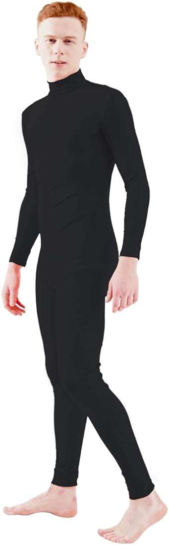 Ensnovo Adult Spandex Turtleneck Long Sleeve One Piece Unitard Bodysuit Dancewear - Image 1