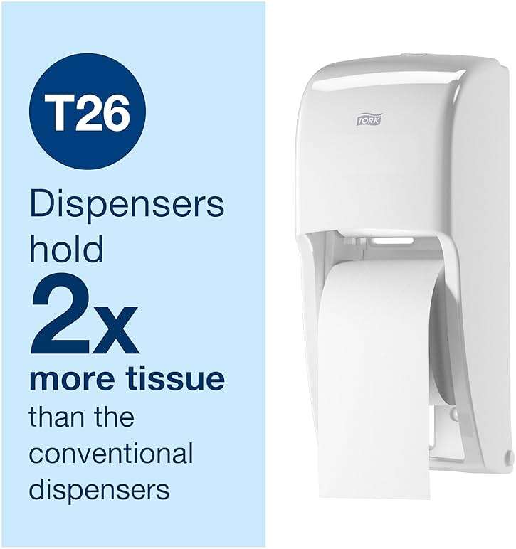 Tork High-Capacity Toilet Paper Roll White T26, Advanced, 2-Ply, 36 x 1000 sheets, 110292A - Image 4