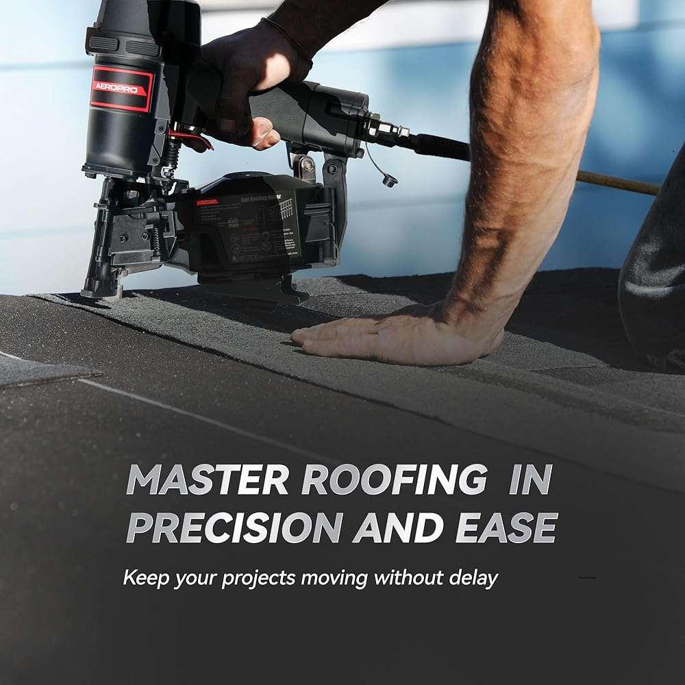 AeroPro CN45N Pneumatic Roofing Nailer – Professional Heavy-Duty Roofing Nail Gun for 15 Degree 3/4″–1-3/4″ Coil Nails on Asphalt Shingles - Image 6